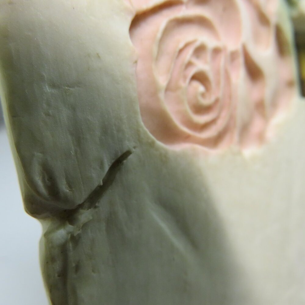 Rose Ceramic Tile Picture Frame Embossed & Engraved Rustic - Picture 12 of 15